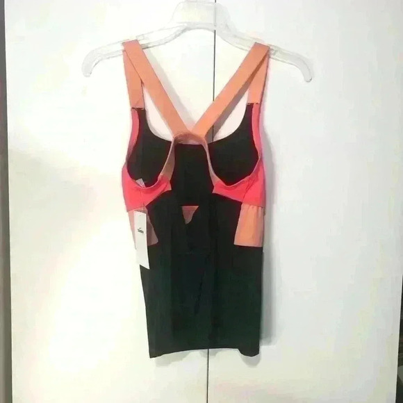 Nike Women Swim Tankini Top Coral Black Peach Removable Pads Size Small NWT - Picture 2 of 13